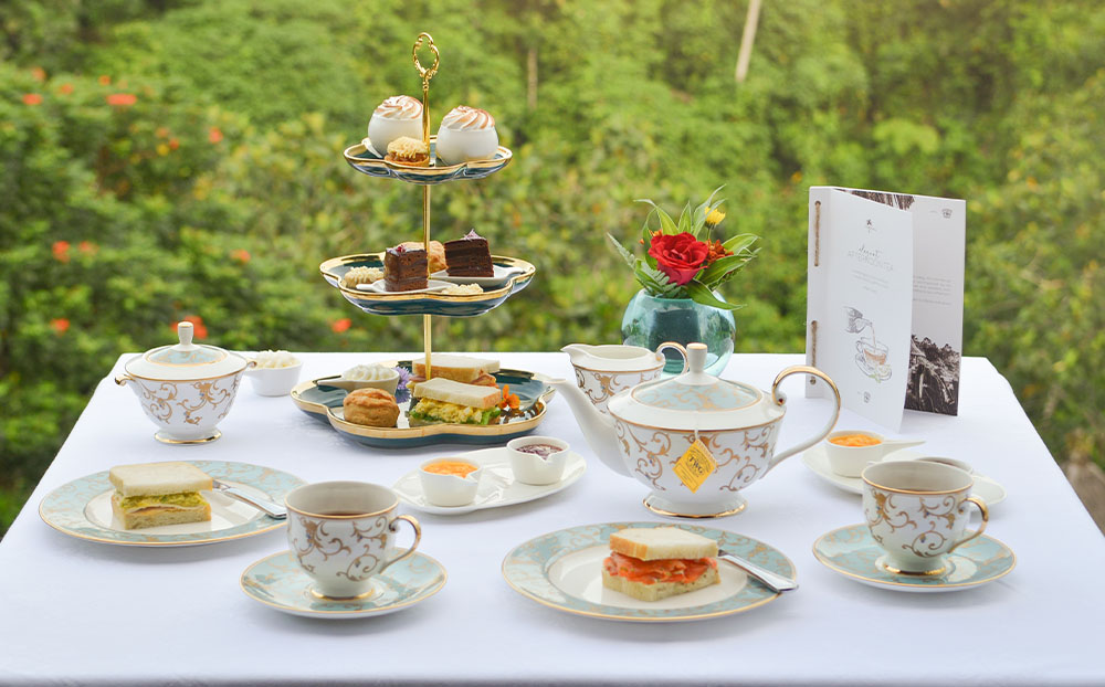 Elegant Afternoon Tea service at CasCades Restaurant.
